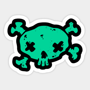 pirate green skull Sticker